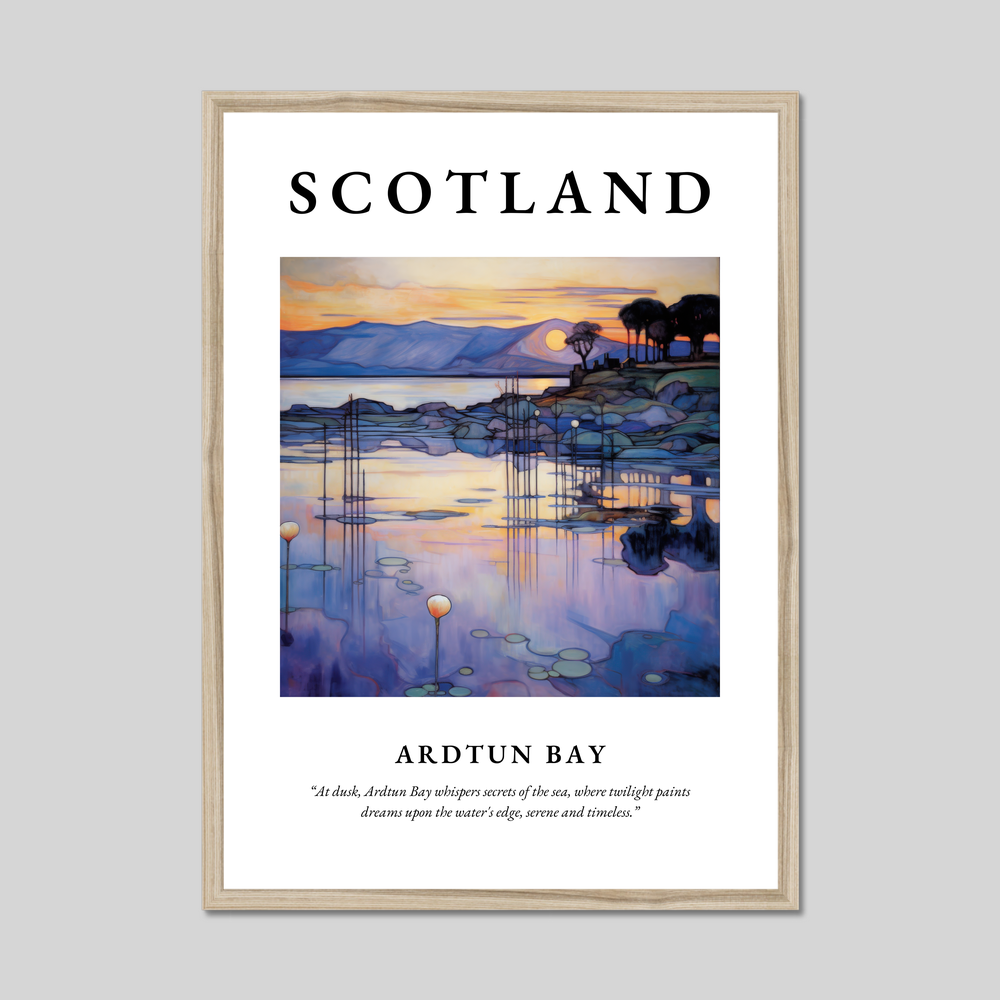 Poster in a natural frame with the word Scotland