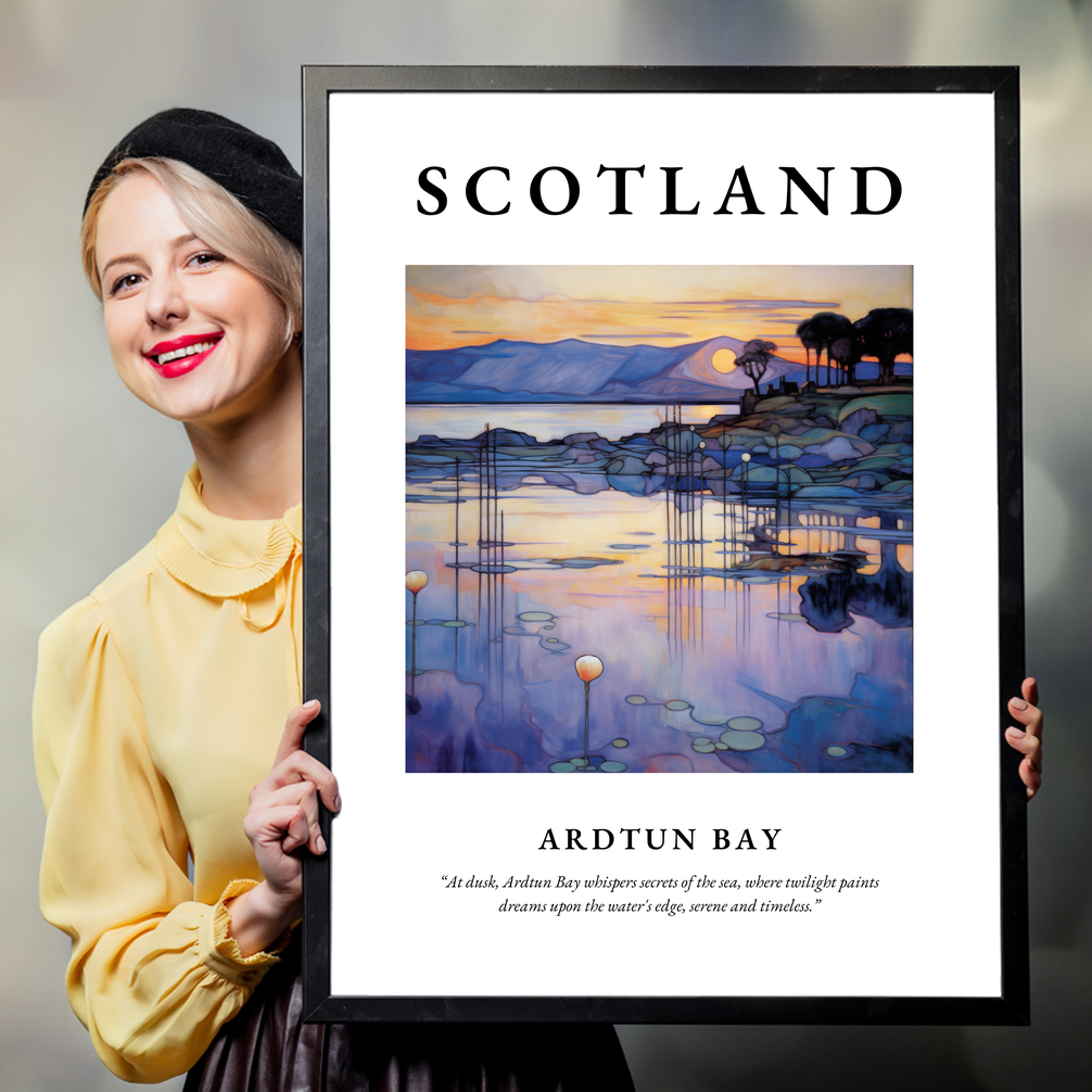 Person holding a poster of Ardtun Bay