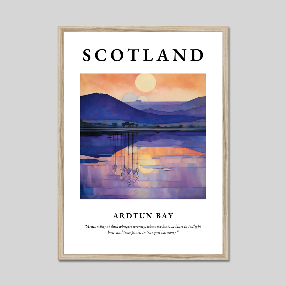 Poster in a natural frame with the word Scotland