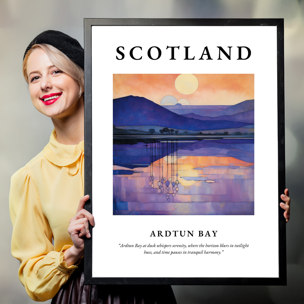 Person holding a poster of Ardtun Bay