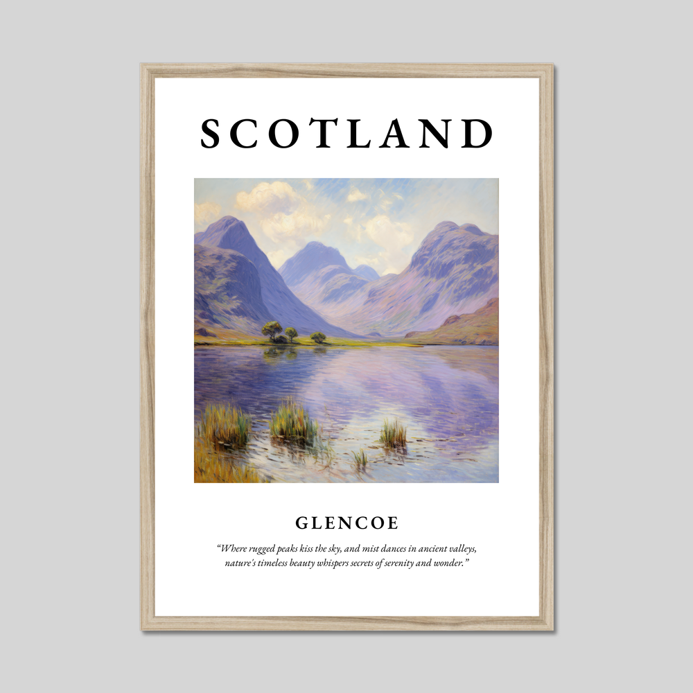 Poster in a natural frame with the word Scotland