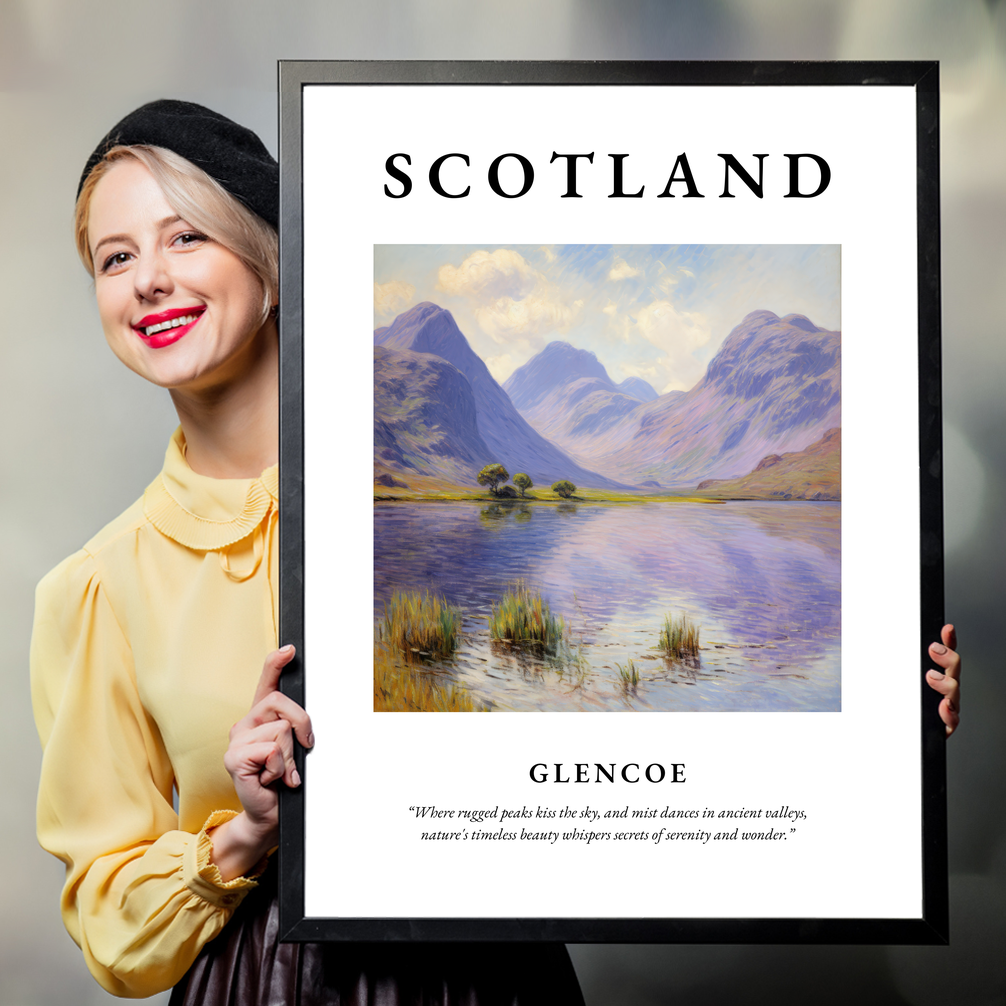 Person holding a poster of Glencoe