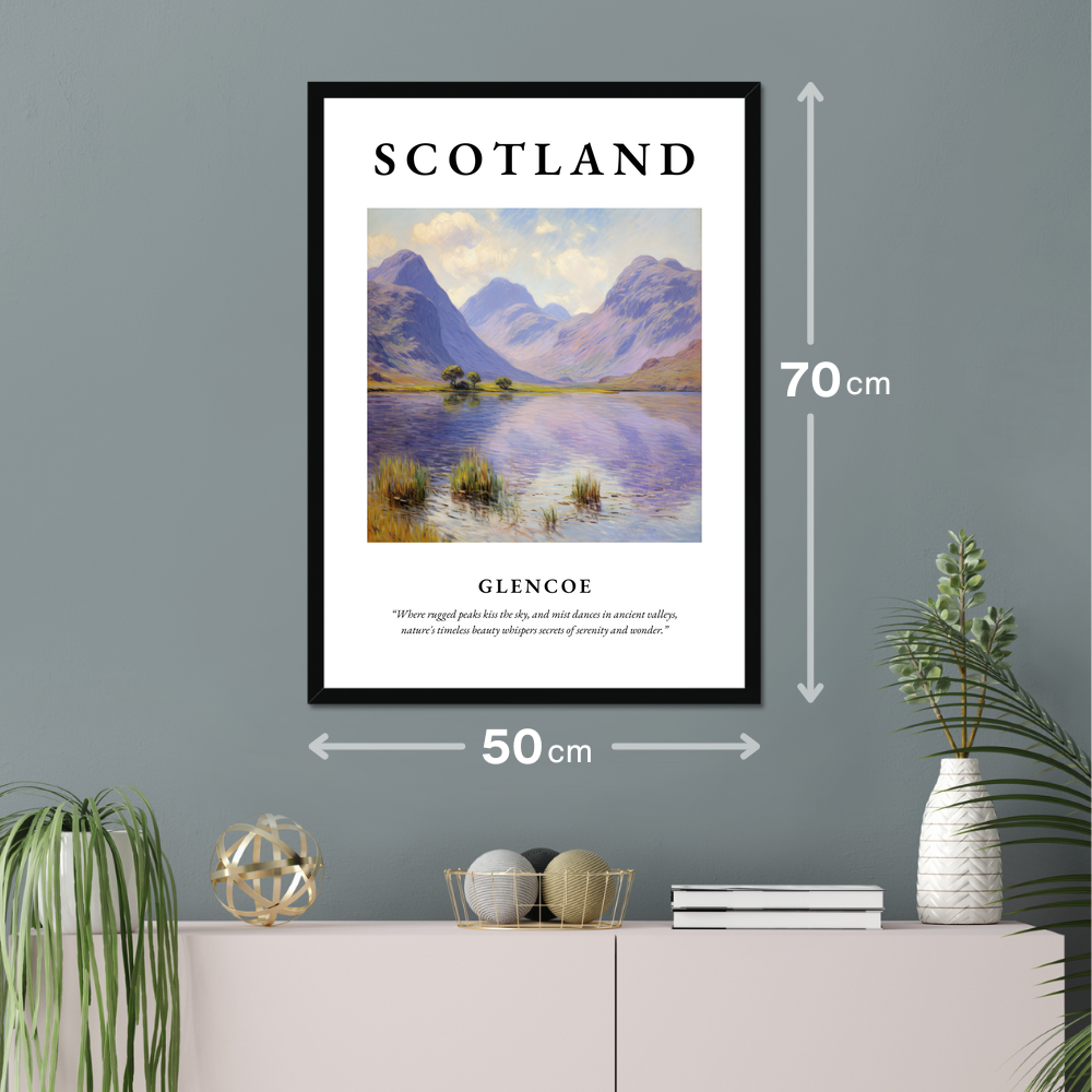 Poster of Glencoe hanging on a wall