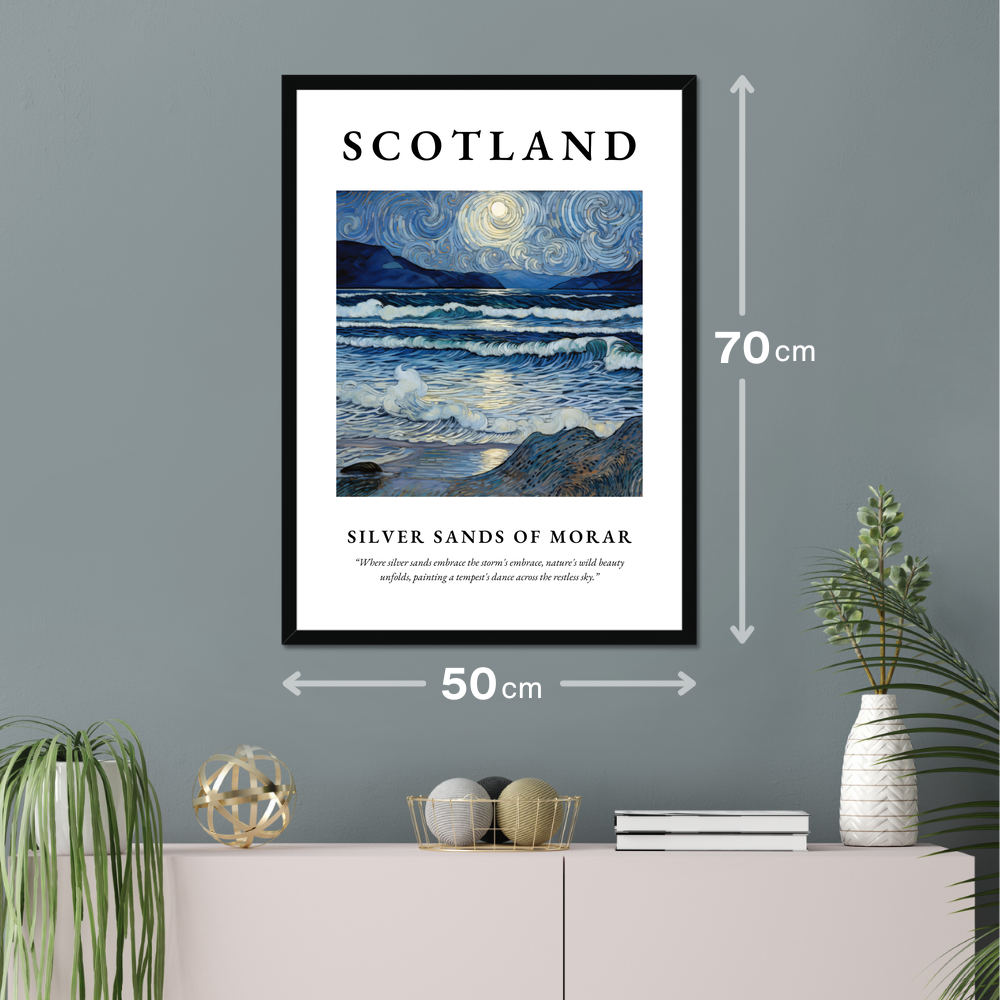 Poster of Silver Sands of Morar hanging on a wall