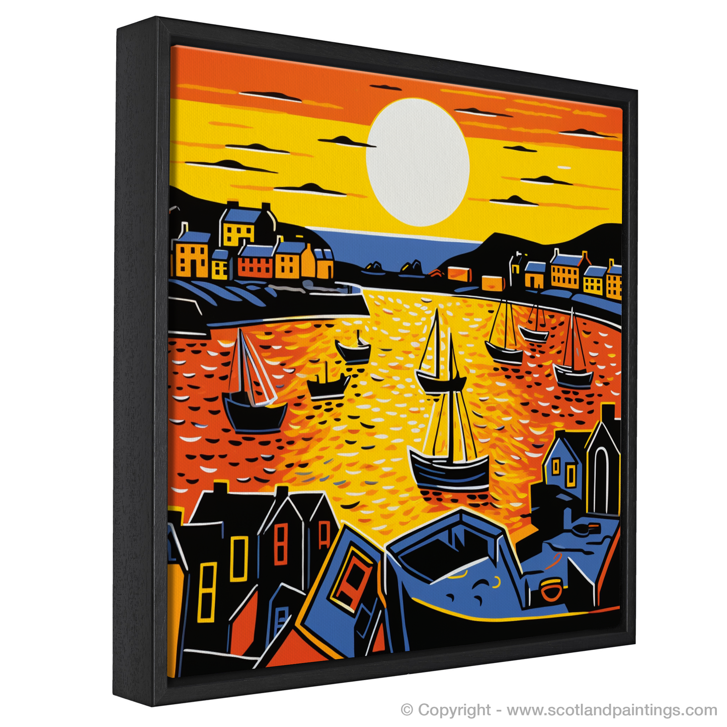 Portmahomack Harbour at Sunset: A Pop Art Tribute