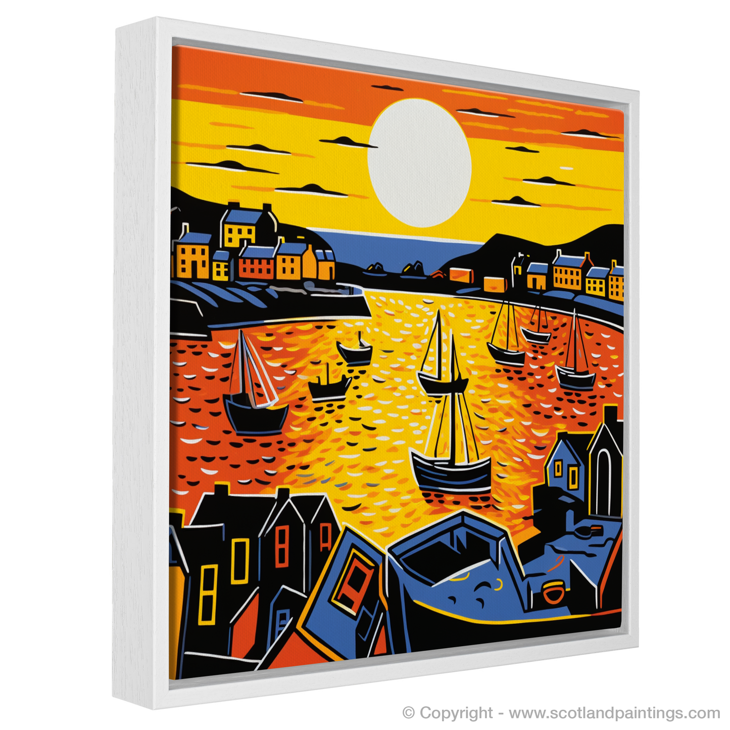 Portmahomack Harbour at Sunset: A Pop Art Tribute