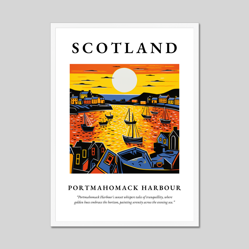 Poster in a white frame with the word Scotland