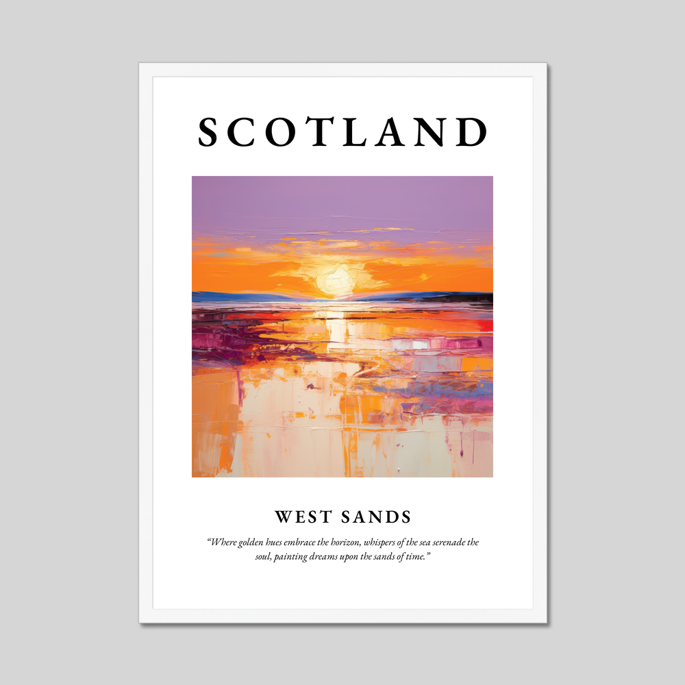 Poster in a white frame with the word Scotland