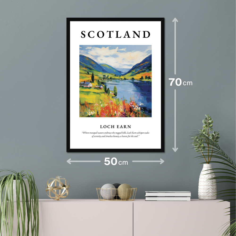 Poster of Loch Earn hanging on a wall