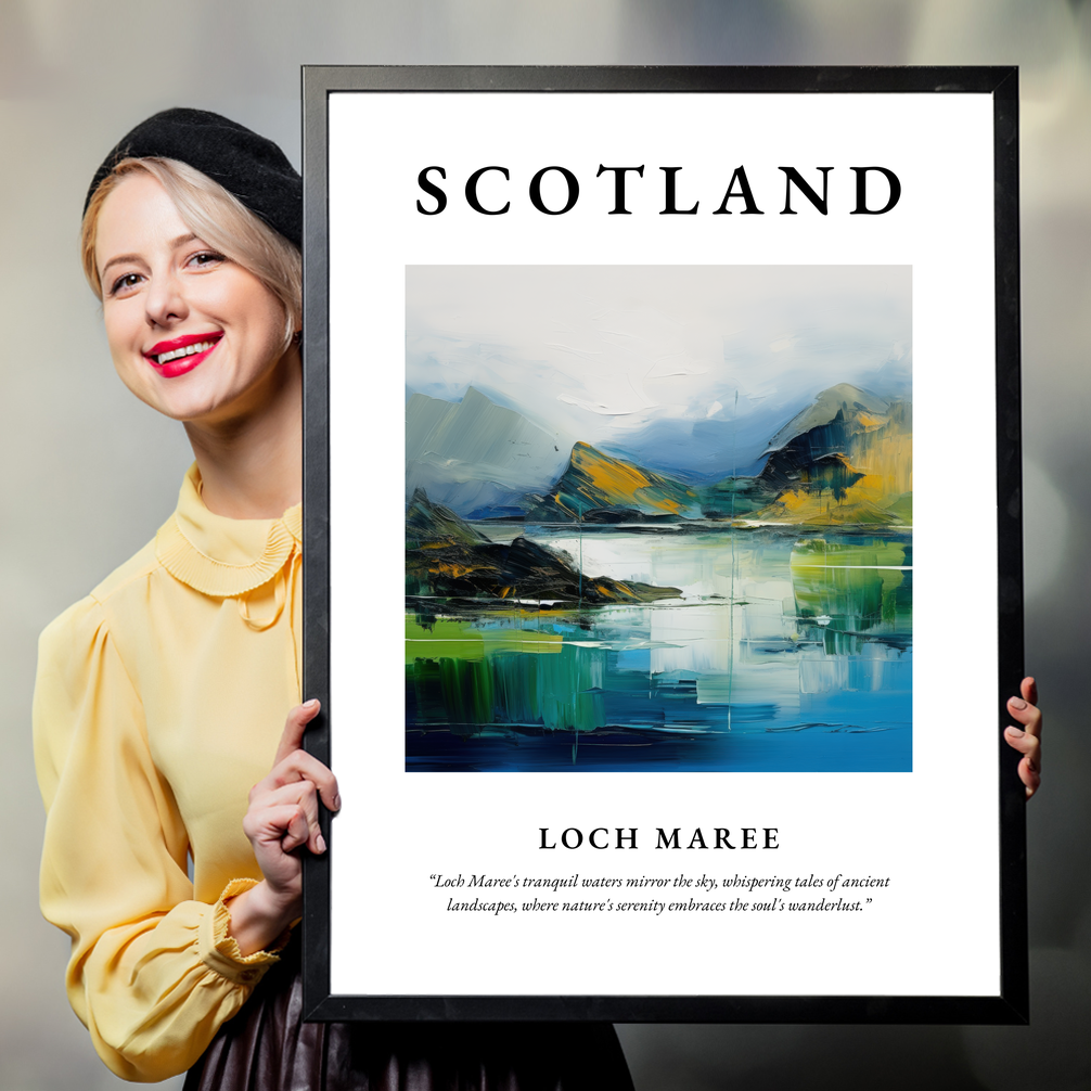 Person holding a poster of Loch Maree