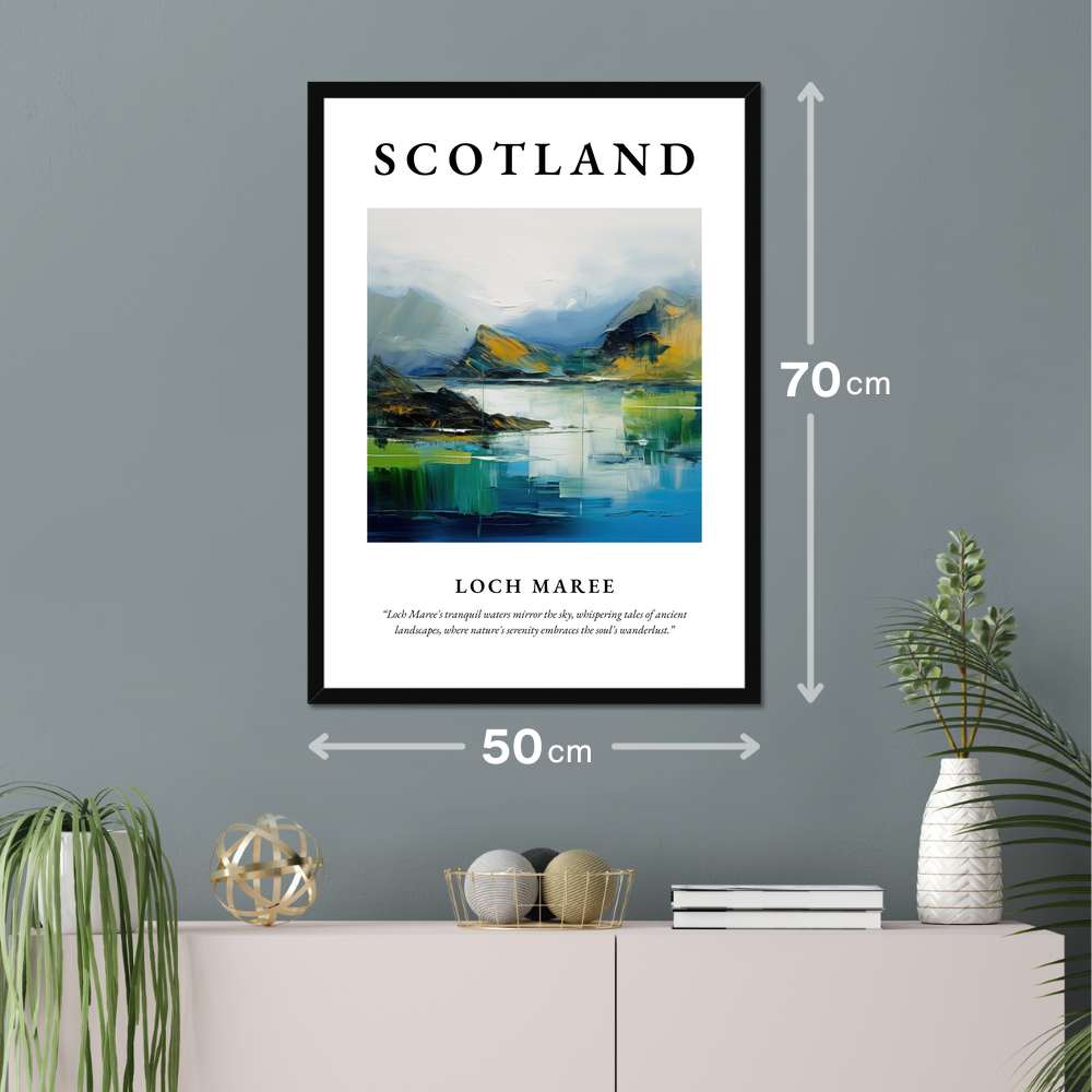 Poster of Loch Maree hanging on a wall