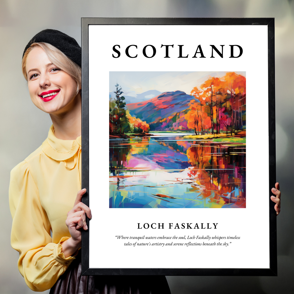 Person holding a poster of Loch Faskally