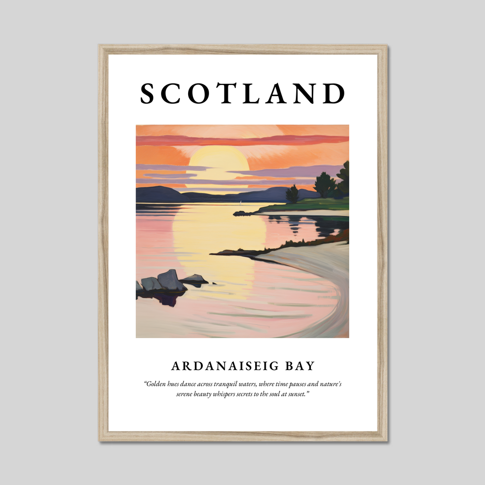 Poster in a natural frame with the word Scotland