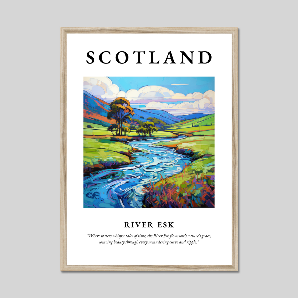 Poster in a natural frame with the word Scotland