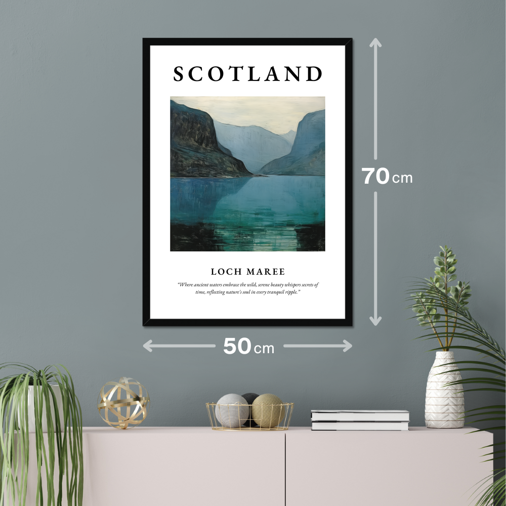 Poster of Loch Maree hanging on a wall