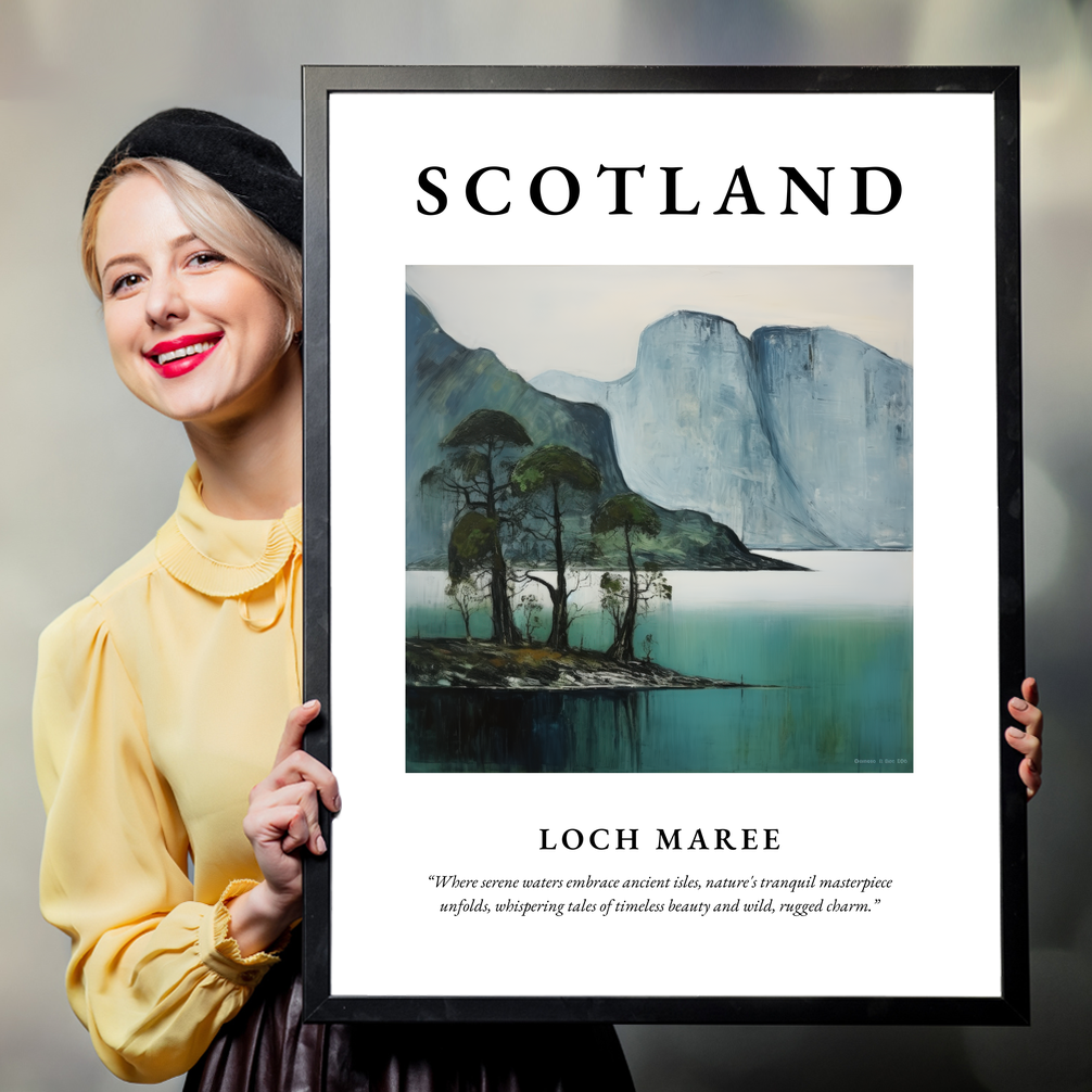 Person holding a poster of Loch Maree