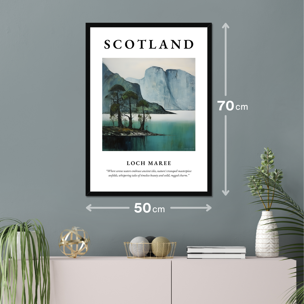 Poster of Loch Maree hanging on a wall