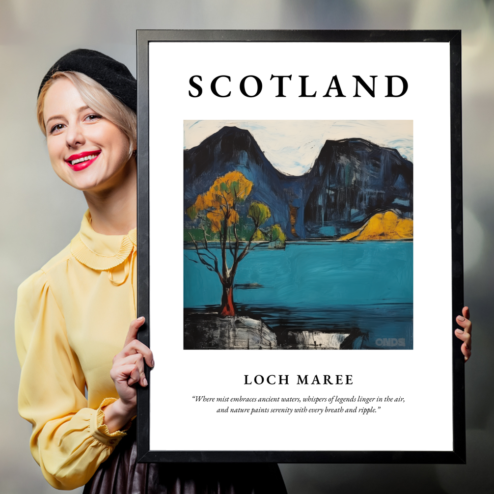 Person holding a poster of Loch Maree