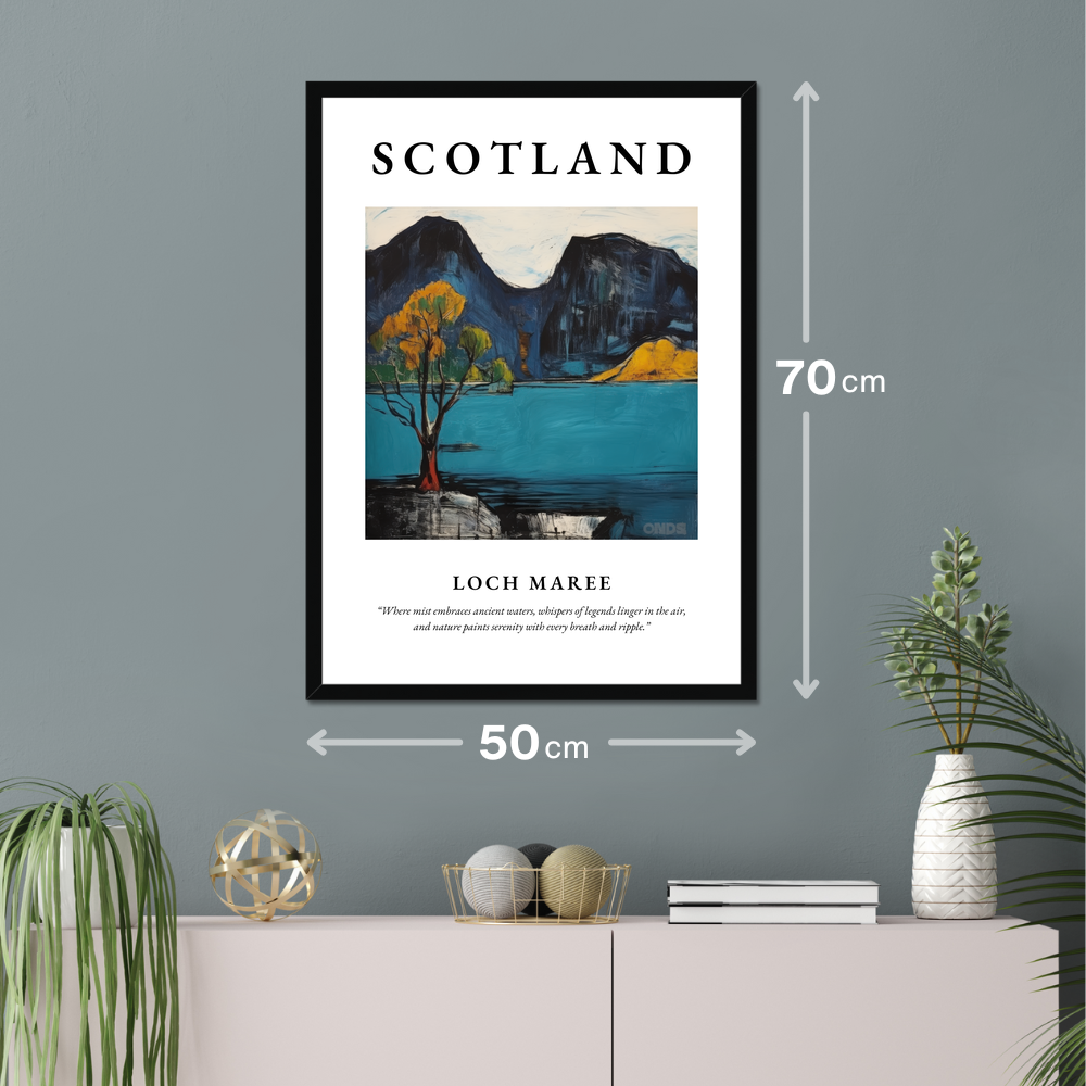 Poster of Loch Maree hanging on a wall