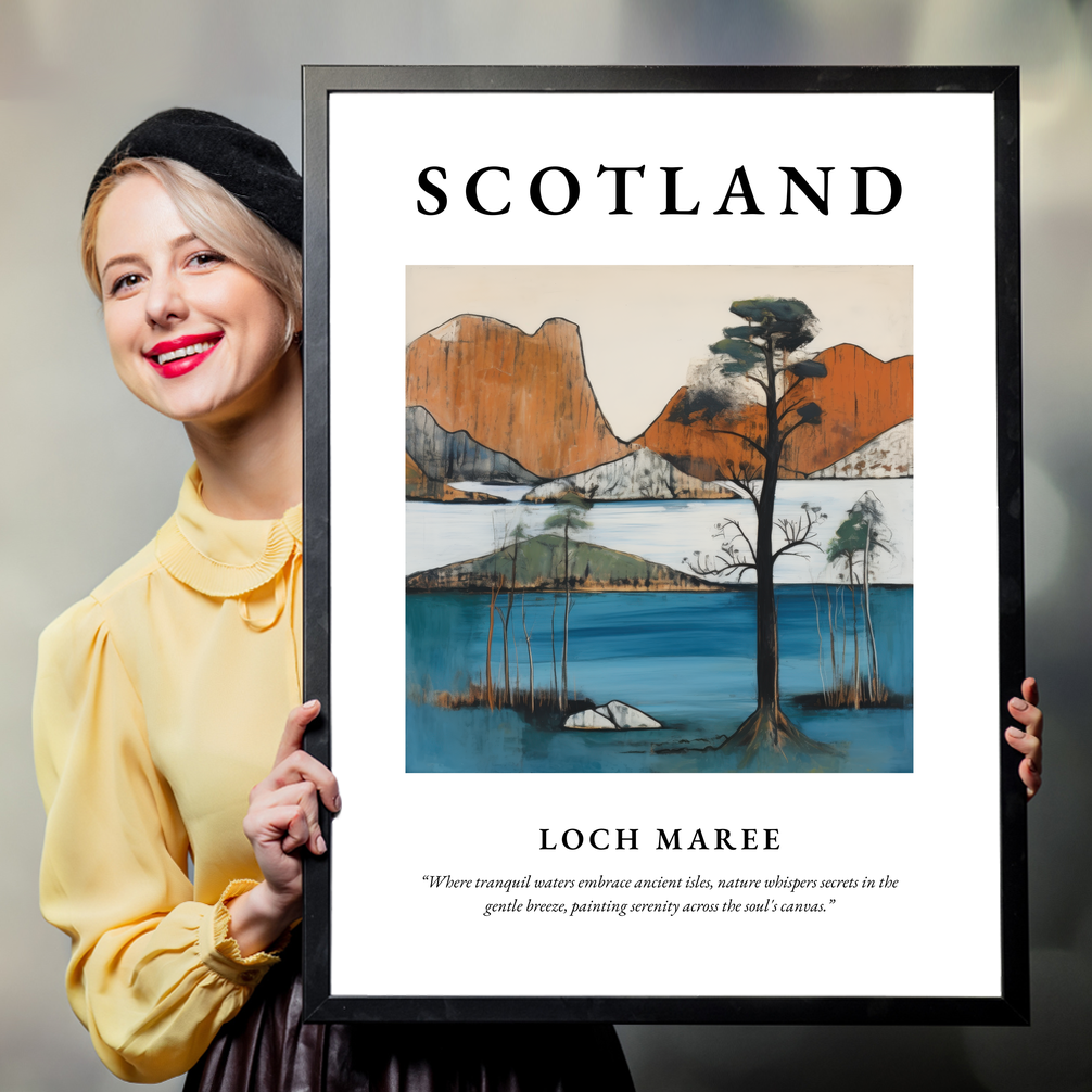 Person holding a poster of Loch Maree