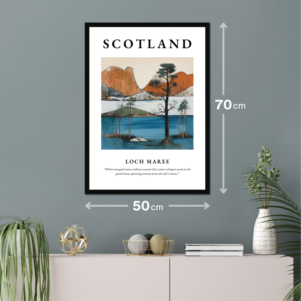 Poster of Loch Maree hanging on a wall