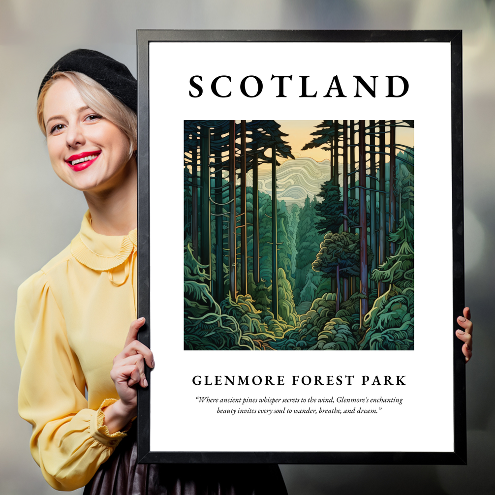 Person holding a poster of Glenmore Forest Park