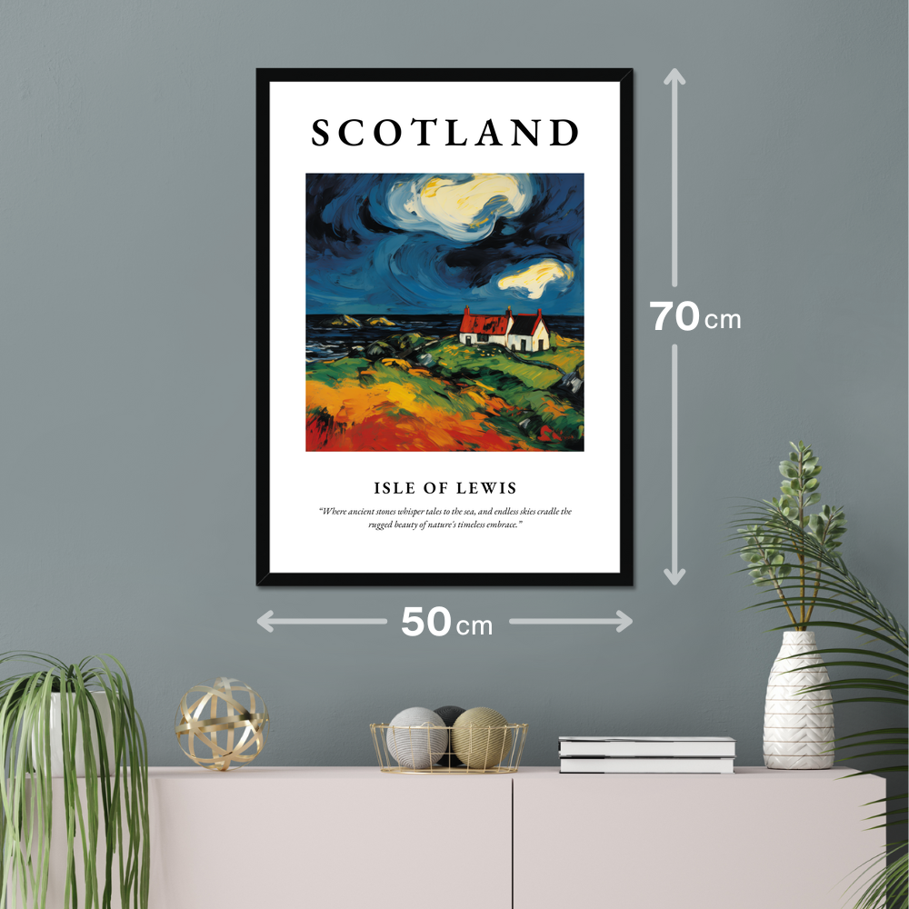 Poster of Isle of Lewis hanging on a wall