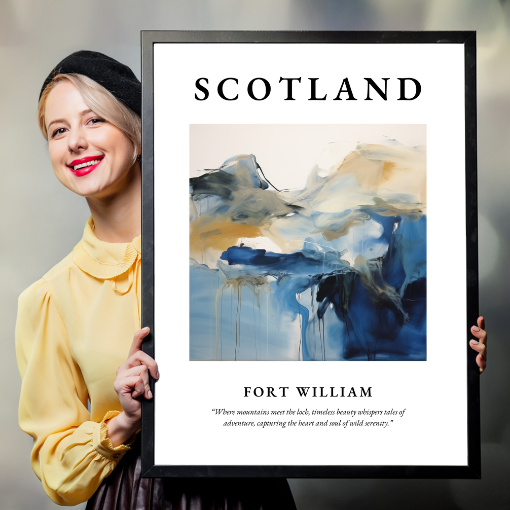 Person holding a poster of Fort William