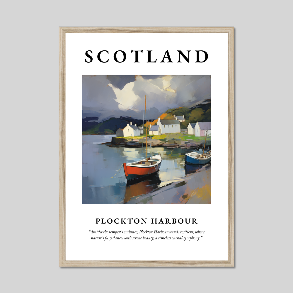 Poster in a natural frame with the word Scotland