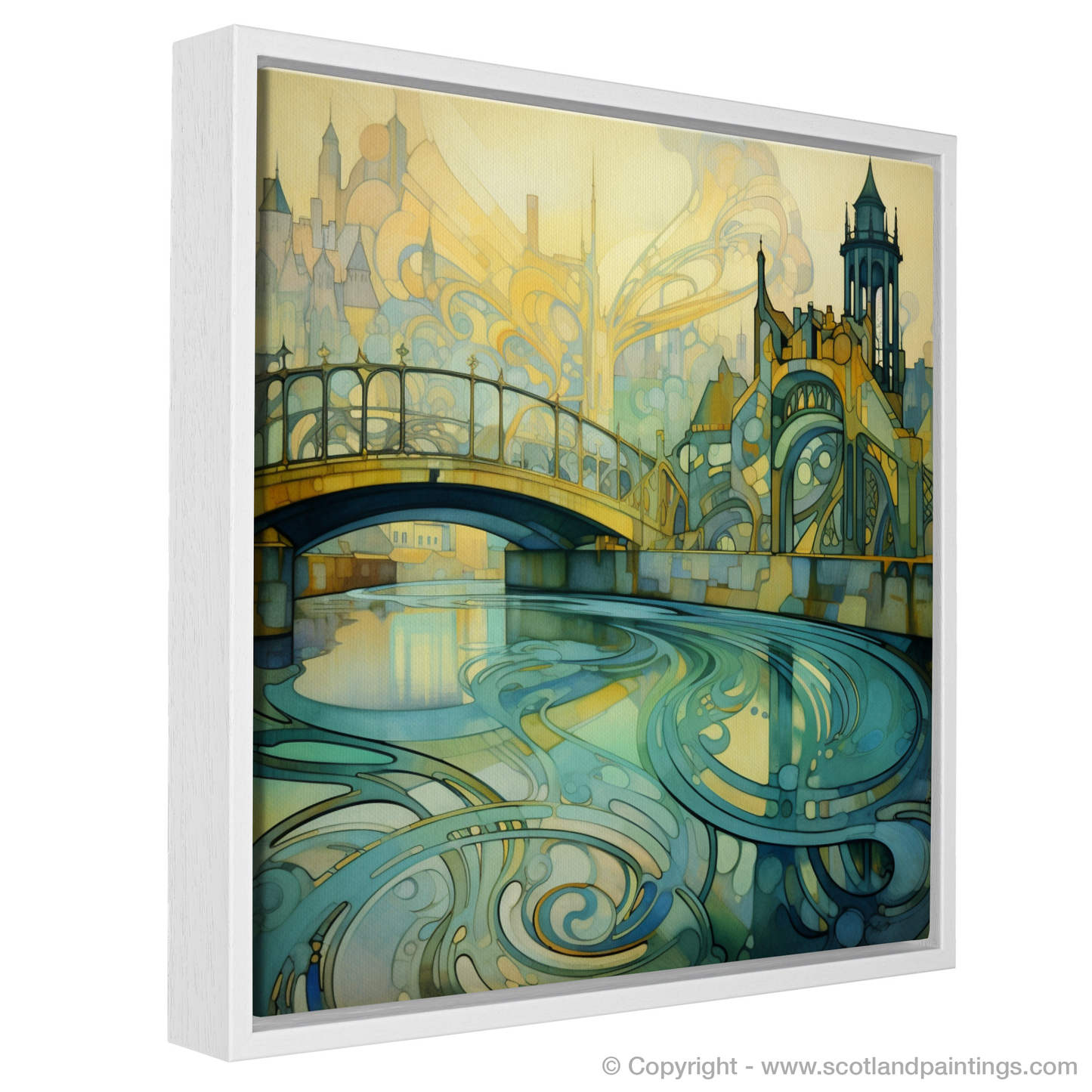 Clyde's Elegance: An Art Nouveau Tribute to Glasgow's Serene Waters