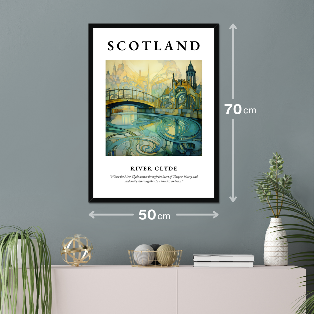 Poster of River Clyde hanging on a wall