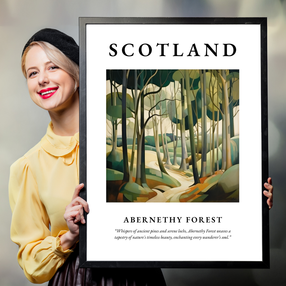 Person holding a poster of Abernethy Forest