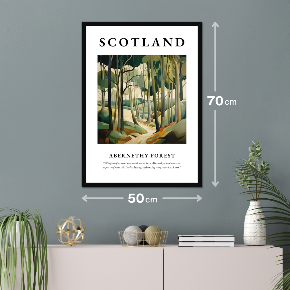 Poster of Abernethy Forest hanging on a wall