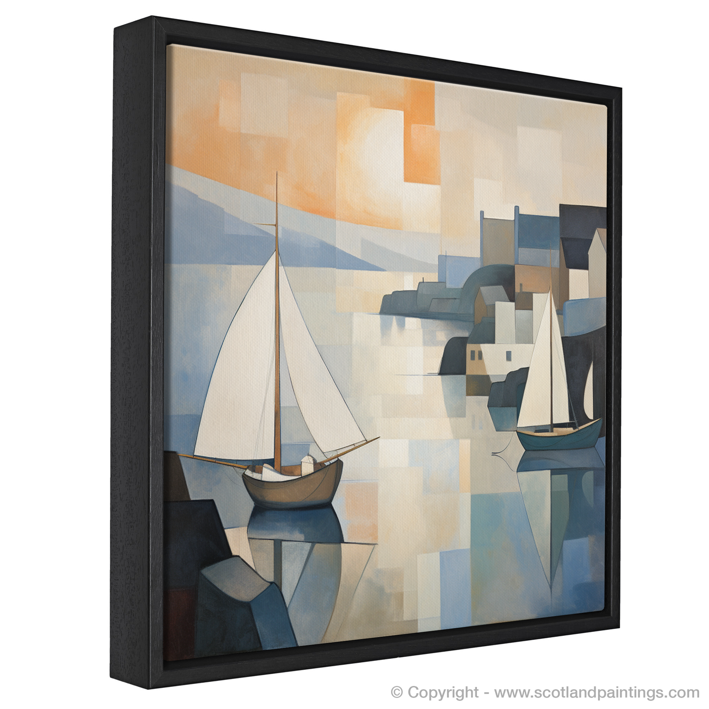 Catterline Bay at Dusk: A Cubist Interpretation