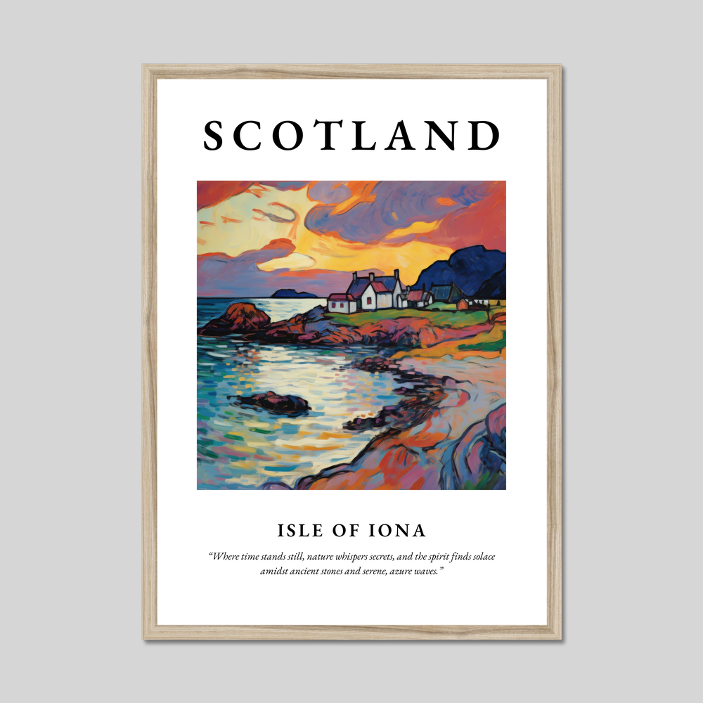 Poster in a natural frame with the word Scotland