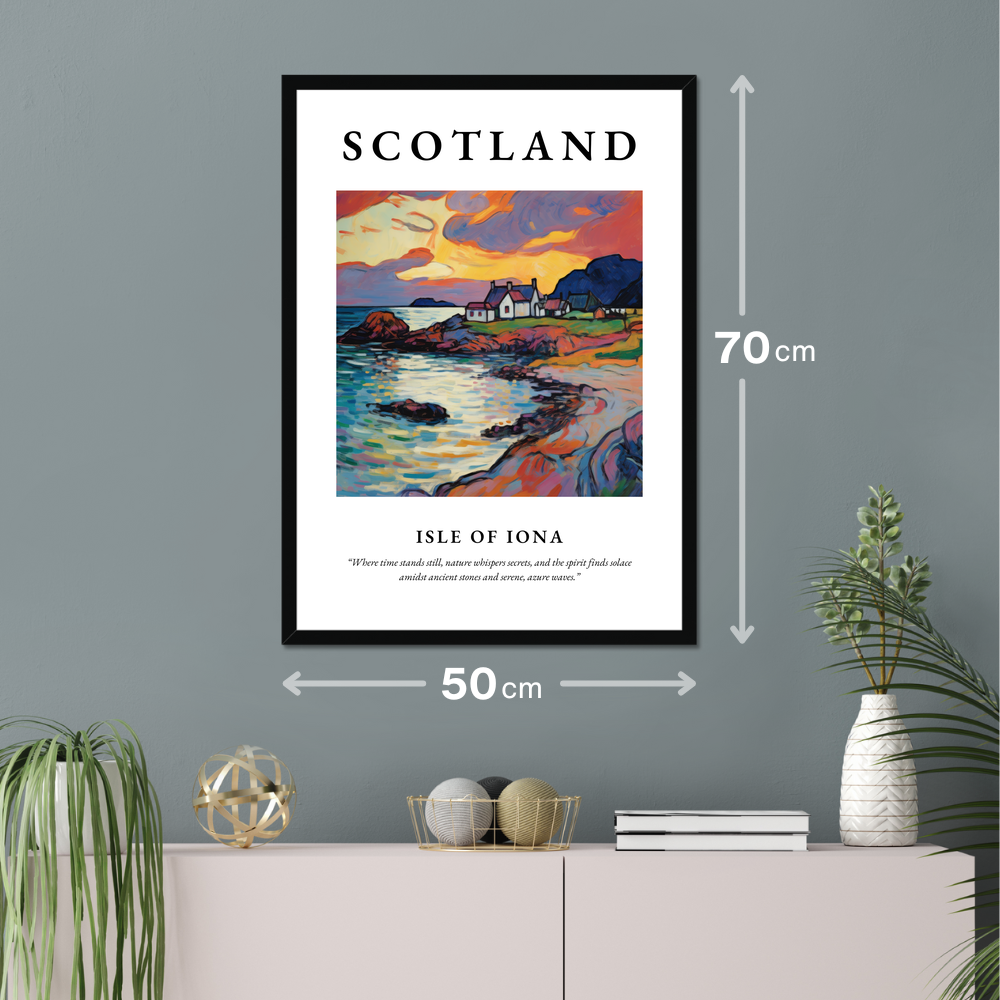 Poster of Isle of Iona hanging on a wall