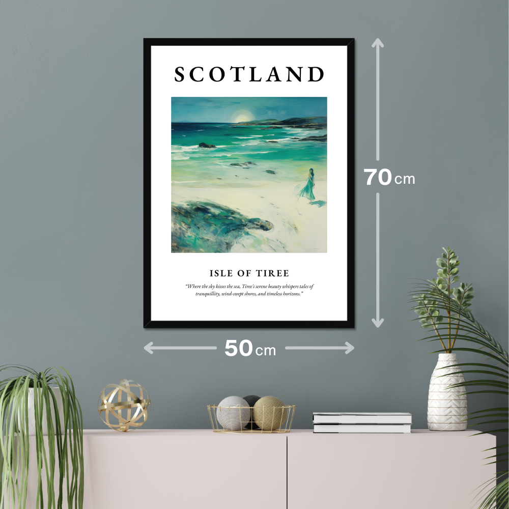 Poster of Isle of Tiree hanging on a wall