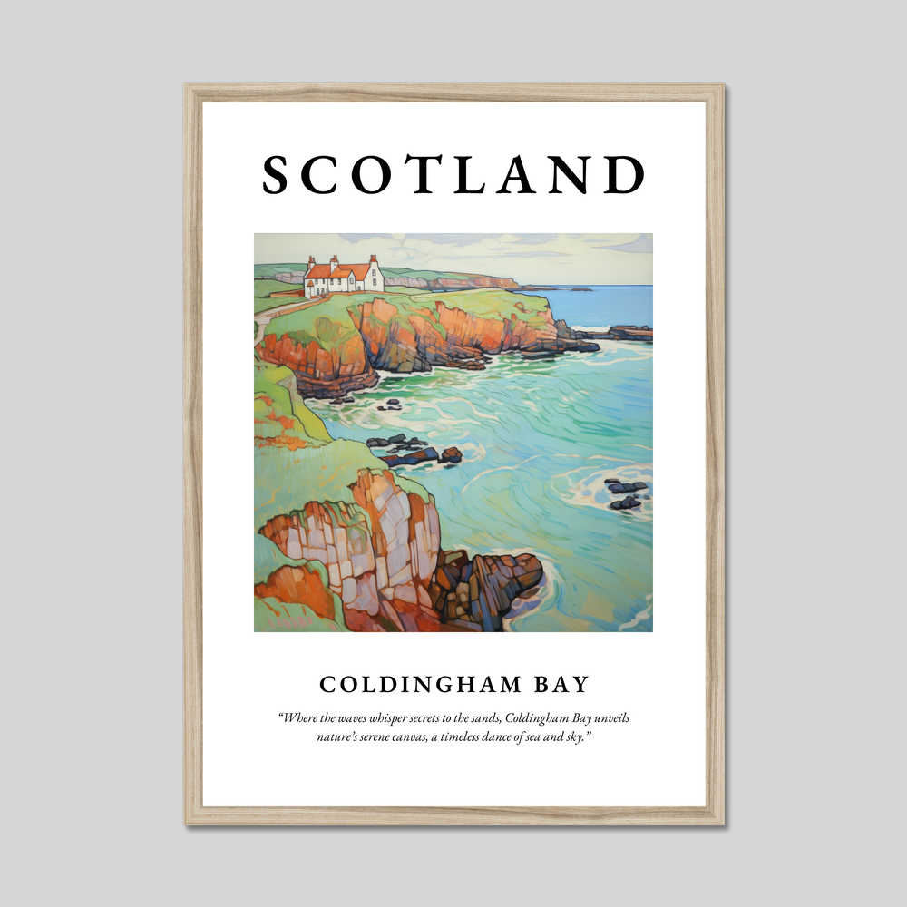 Poster in a natural frame with the word Scotland