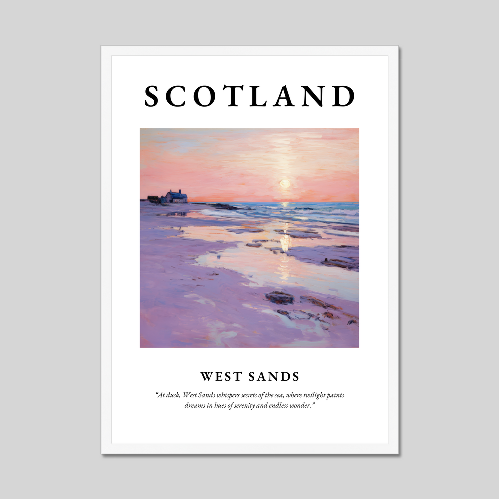 Poster in a white frame with the word Scotland