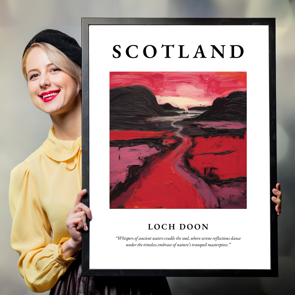 Person holding a poster of Loch Doon