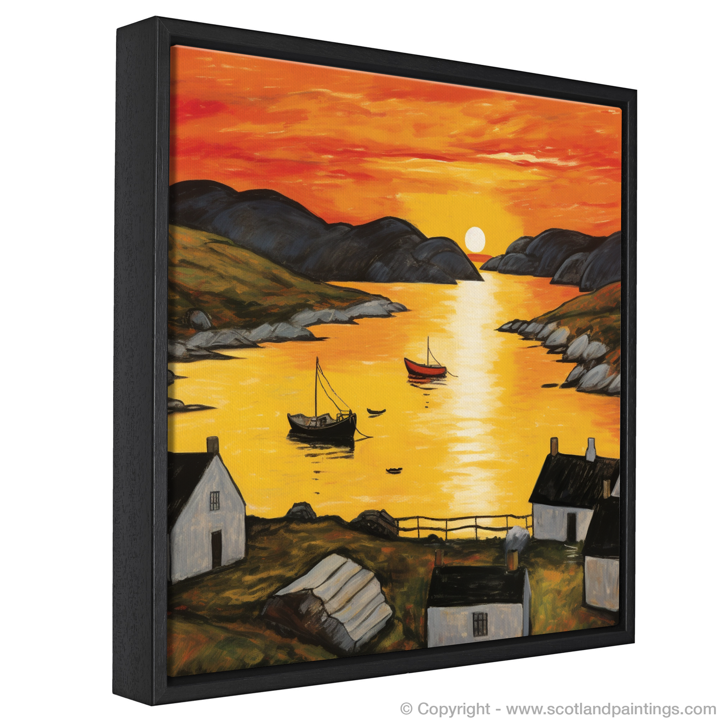 Sunset Serenity at Achmelvich Bay Naive Art