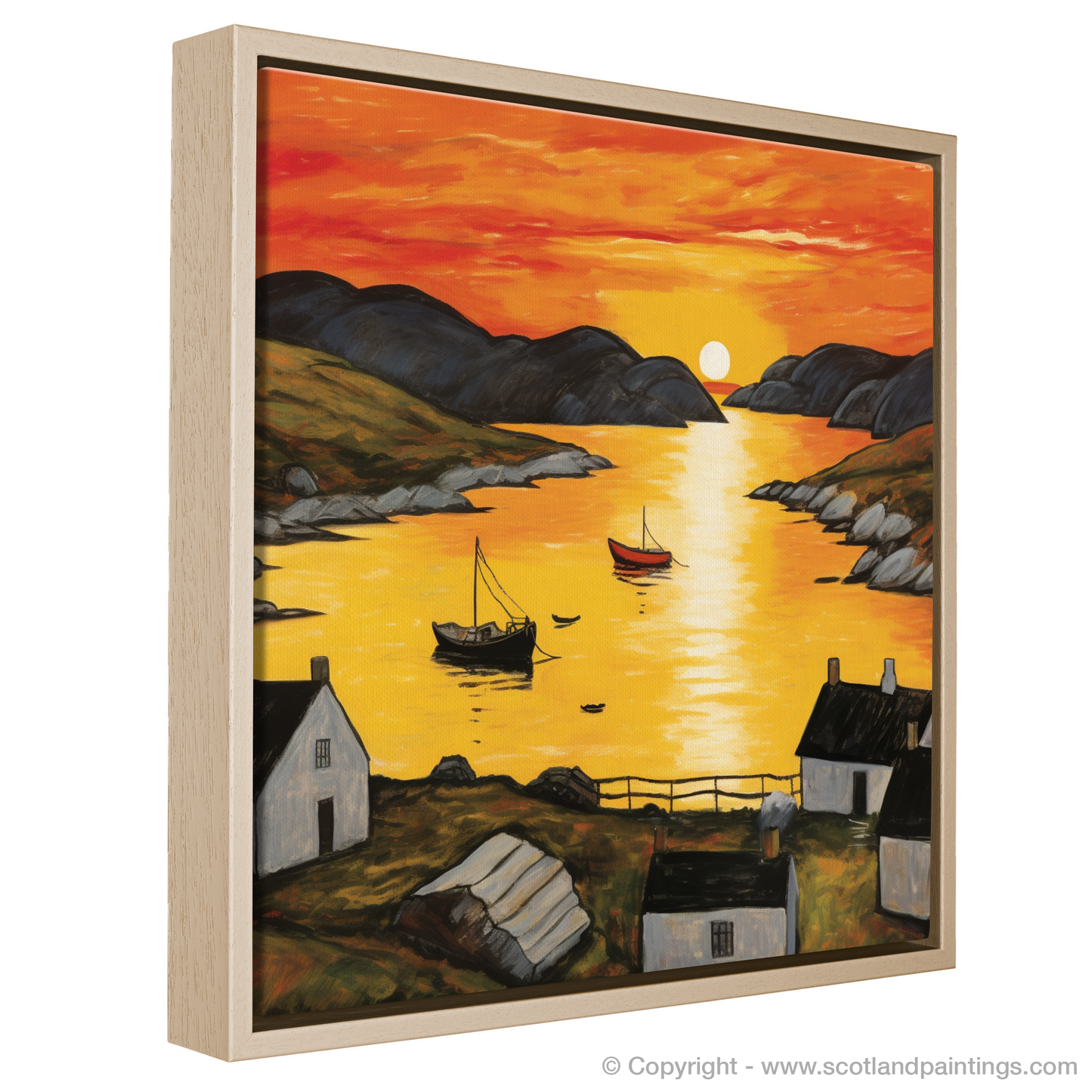 Sunset Serenity at Achmelvich Bay Naive Art