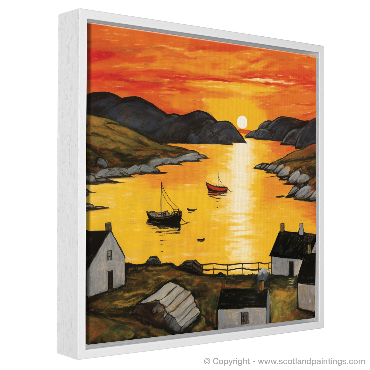 Sunset Serenity at Achmelvich Bay Naive Art