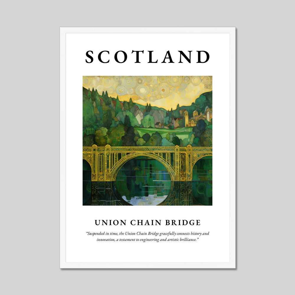 Poster in a white frame with the word Scotland