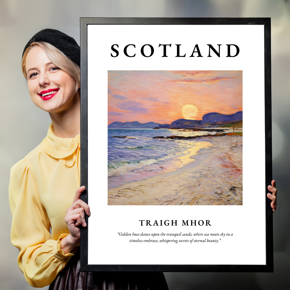 Person holding a poster of Traigh Mhor