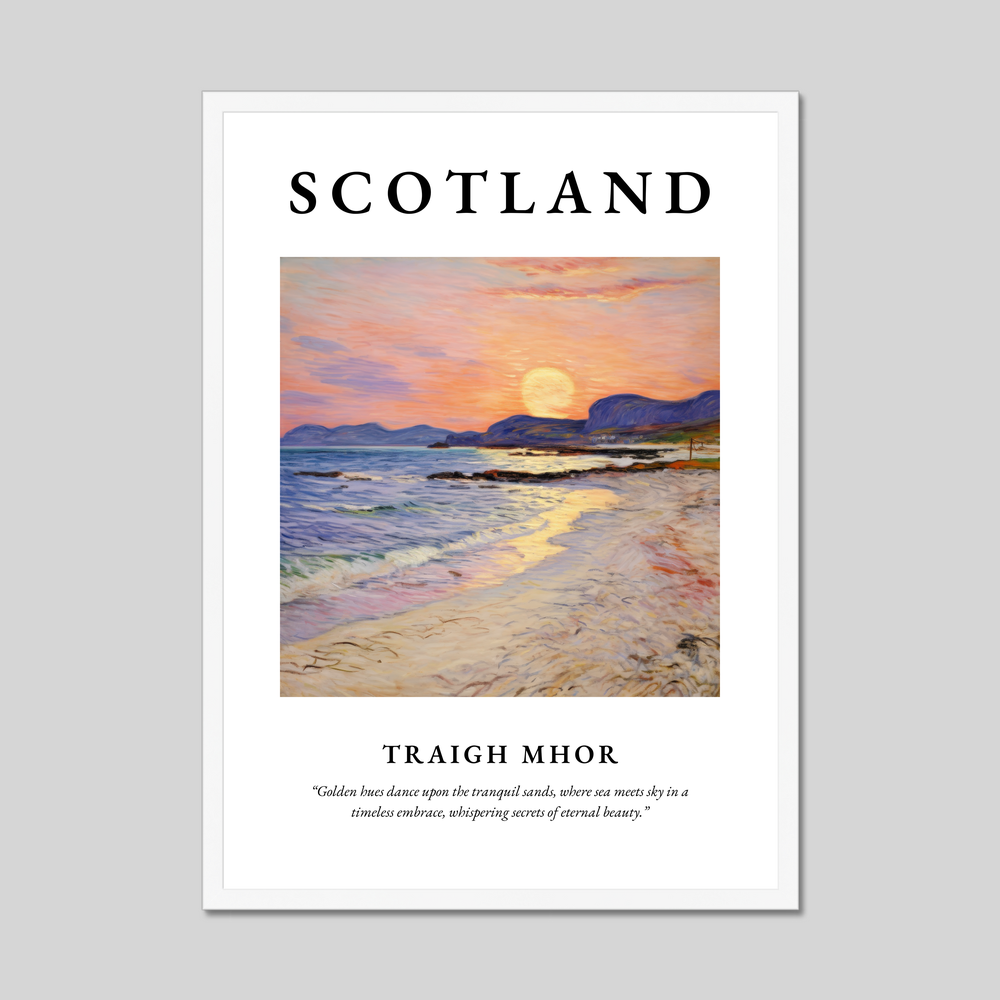 Poster in a white frame with the word Scotland