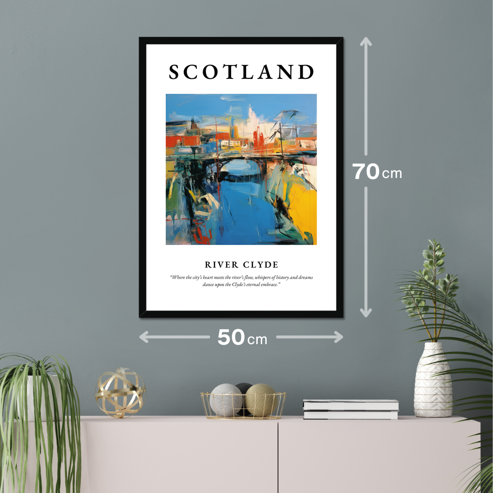 Poster of River Clyde hanging on a wall