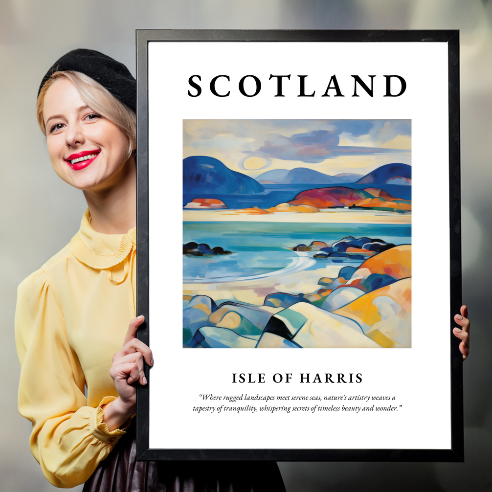 Person holding a poster of Isle of Harris