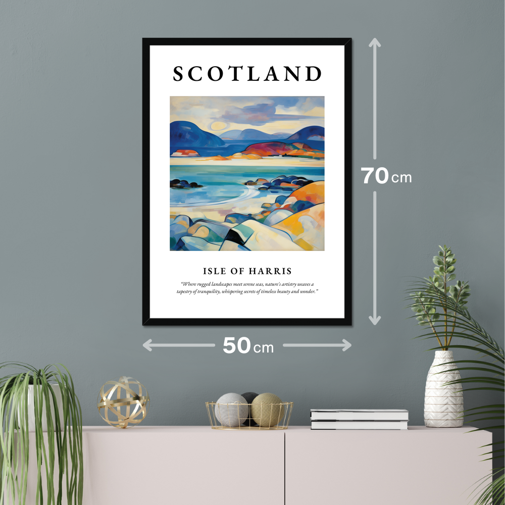 Poster of Isle of Harris hanging on a wall