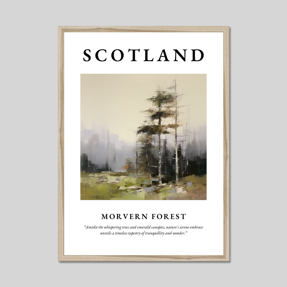 Poster in a natural frame with the word Scotland